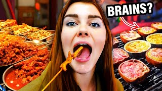 Chinese Night Market STREET FOOD TOUR! Squid on a Stick, Jacuzzi Chicken & Grilled Oysters!