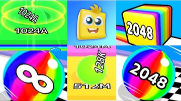 MAX LEVELS- Ball Run 2048 Merge Number vs Ball Run Infinity vs Happy Cube 2048 gameplay #live