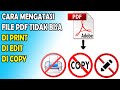 Cara Mengatasi File PDF tidak bisa di Print, Edit dan Copy dengan Mudah