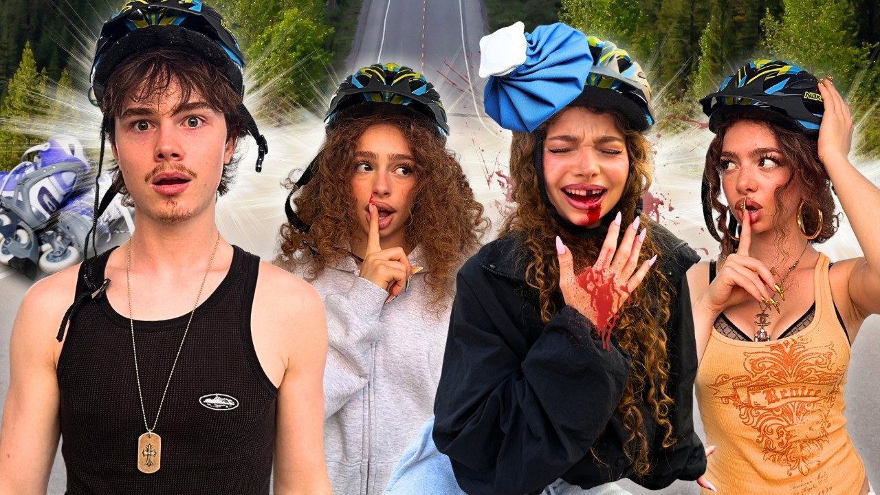 Kalogeras Sisters PRANK NOAH (again) ROLLERBLADING!