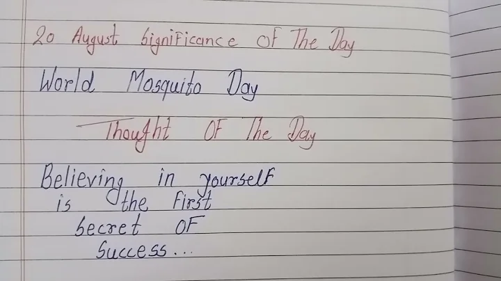 world Mosquito day August 20, 2024 Significance of the day Though of the day