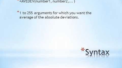 AVEDEV Function