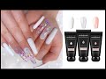 MelodySusie Polygel Kit & 54W UV/LED Lamp Review | White Encapsulated Glitter Polygel Nail Design