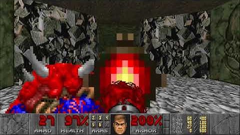 Episode 2 Level 9 (Fortress of Mystery) 100% Clear HD 1080P - The Ultimate Doom (1995) - PC