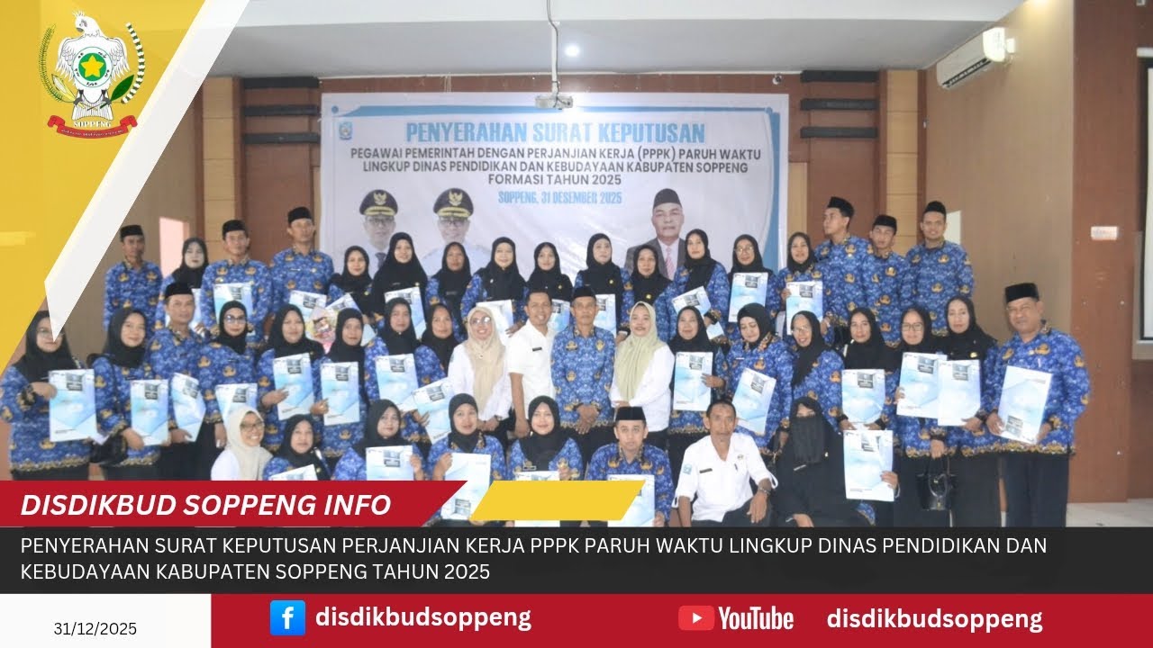 PENYERAHAN SURAT KEPUTUSAN PARUH WAKTU LINGKUP DISDIKBUD SOPPENG 2025
