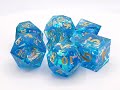 Sharp Edged - Aquamarine Blast Old School 7 Piece DnD RPG Dice Set