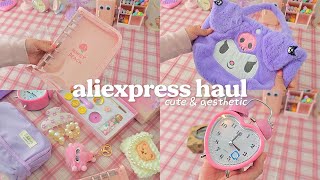aliexpress haul and unboxing 💜 cute and aesthetic items 🩷 stationery, accessorie