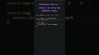 JavaScript How to ? check if an array has duplicate values ||#shorts