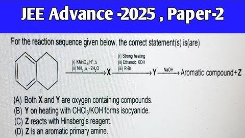 For the reaction sequence given below, the correct statement..| JEE ADV-2025 | Organic Chemistry