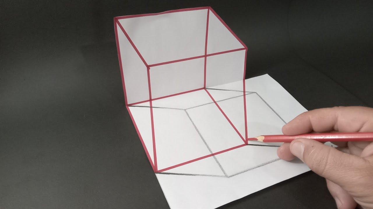 Como desenhar (CUBO 3D REALISTA), ilusão de ótica do cubo! Tutorial ...