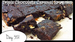 Triple chocolate caramel brownies recipe by laura vitale [food
challenge: day 351]