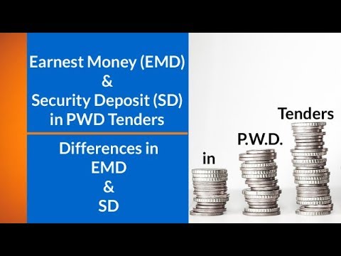 Earnest Money (EMD) U0026 Security Deposit (SD) In PWD Tenders L Differences In EMD U0026 SD L Suraj Laghe