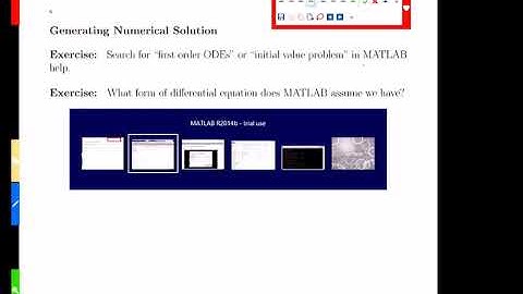 Week 8-2 ODE Solvers in MATLAB - Concept - MATH/MTHE 272