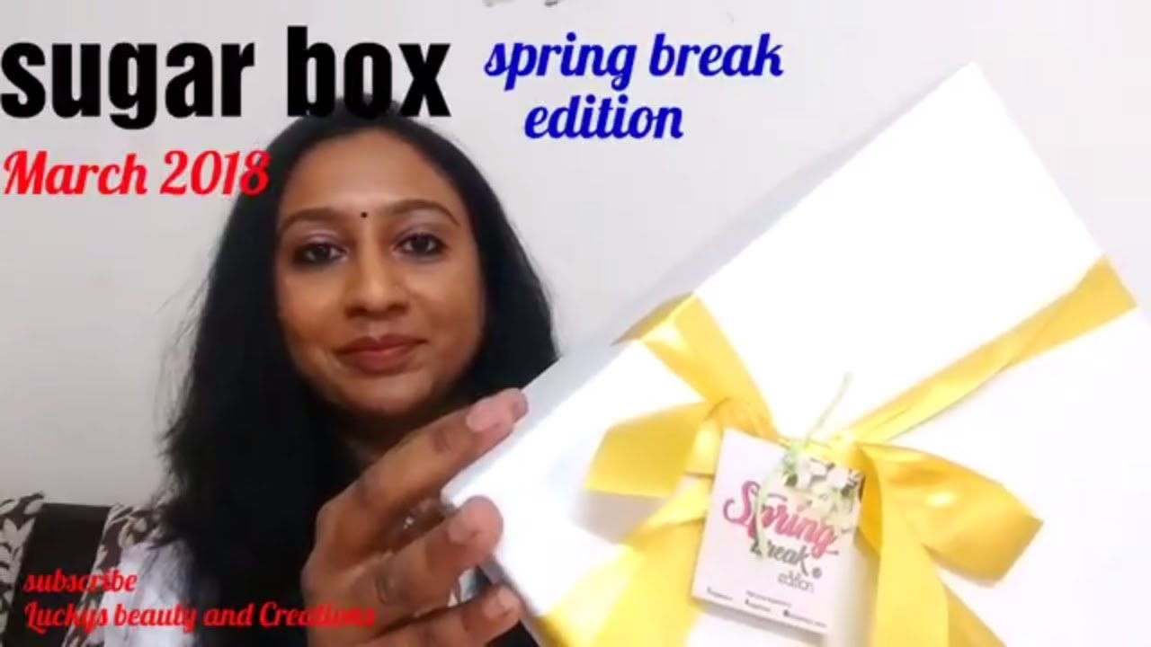 Sugar box spring break edition March 2018 , sugar box unboxing and review, monthly life style box