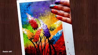 Super easy Finger Painting I Colorful Acrylic Painting for Beginners I ART Ideas I Elakkis ART