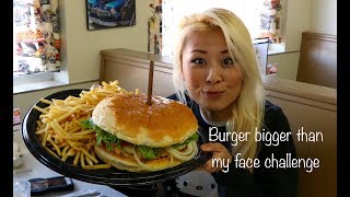WIPEOUT Burger Challenge | Carla's Route 62 Diner | Yucca Valley | RainaisCrazy
