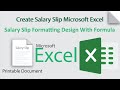 salary slip excel | employee salary slip excel format | salary slip excel formula