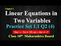 Class-10th, Practice Set 1.1 Q-2(4)| Linear Equations in Two Variables #Class10thMaharashtraBoard