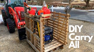 You NEED this for your Compact Tractor!  Make your own CARRY ALL with free pallets!