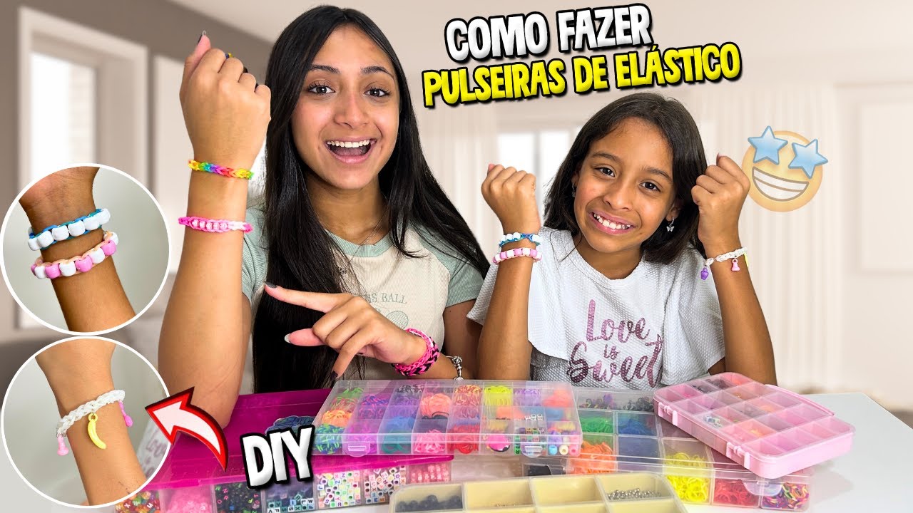 COMO FAZER PULSEIRAS DE ELÁSTICO SUPER FÁCEIS E RÁPIDAS | 4 MODELOS DIFERENTES | O MUNDO DE LARISSA