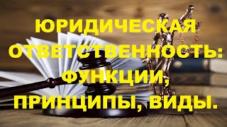 Юридическая ответственность: функции, принципы, виды. (Урок 8).