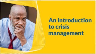 An introduction to crisis management // #manager #management #leadershipdevelopment