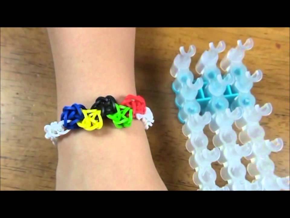 best Olympic theme rubber band bracelet made with Rainbow Loom® 2014