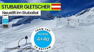 Stubaier Gletscher Austria / ski run 4+4a - Zufahrt Fernau+Falwesuna, from top to bottom