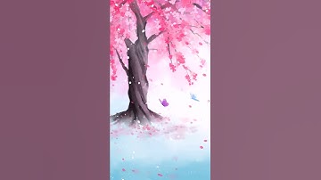 Fresh butterfly cherry blossom tree Animated