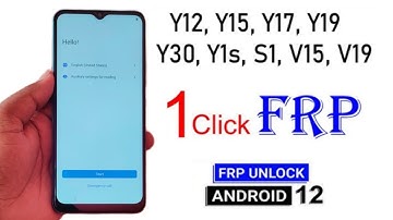 Vivo Y12/Y15/Y17/Y19/Y30/S1/Y1s/V15/V19 Frp Bypass Android 11/12 | Google Account Remove Without Pc