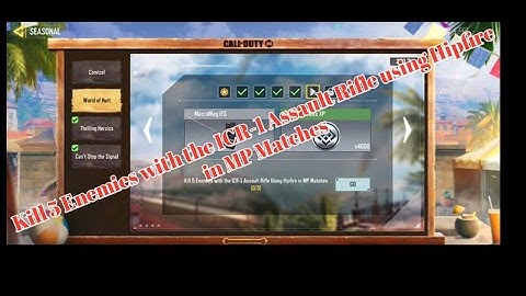 Call of Duty Mobile Kill 5 Enemies with the ICR-1 Assault Rifle using Hipfire in MP Matches