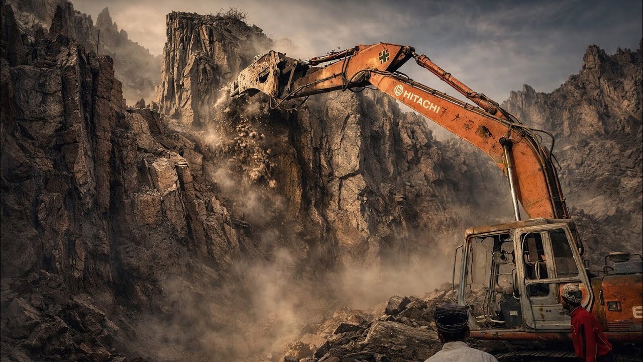 HILL DESTRUCTION: How to Break a Hill with an Excavator Machine! #excavators #stonemachinery #jcb