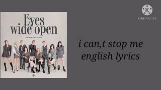 I can,t stop me English lyrics