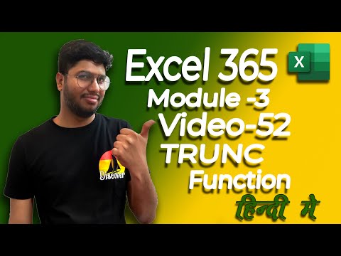 TRUNC Function in Excel | Module 3 | Video 52