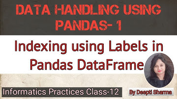 Label based Indexing in DataFrame | Data Handling using Pandas | Informatics Practices Class 12