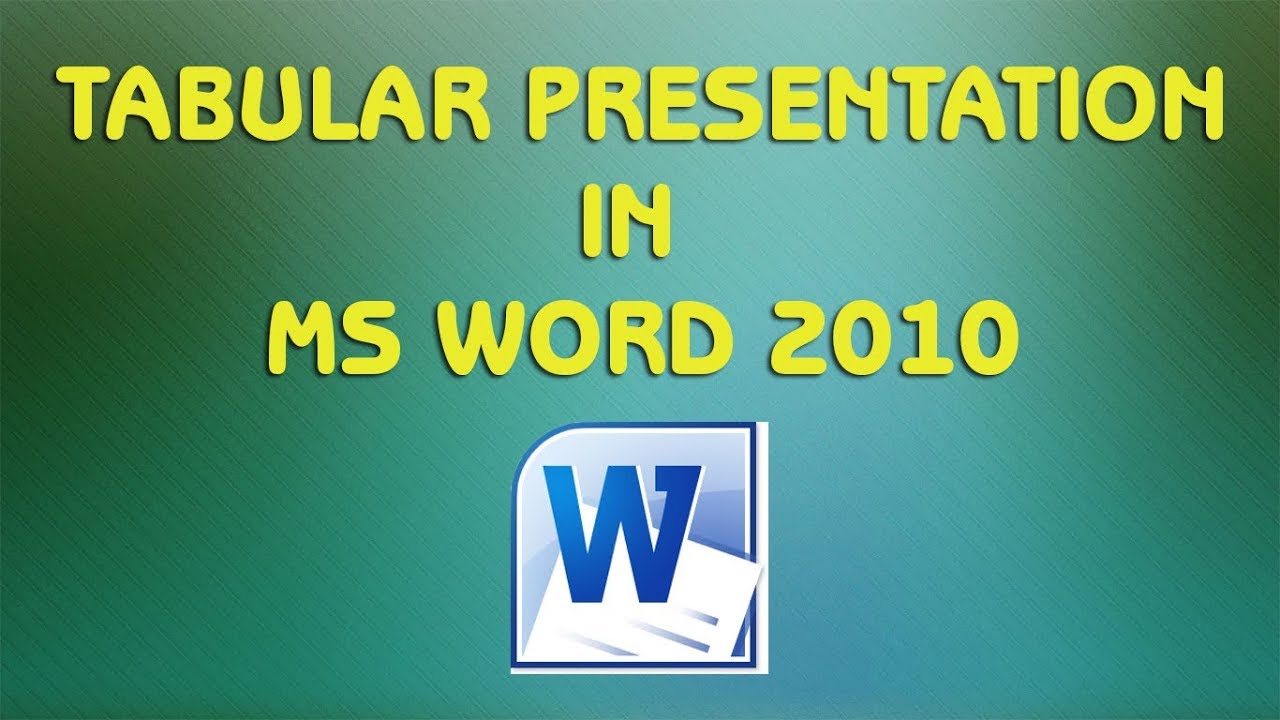 word processor tabular presentation