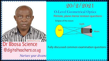 Properties of light, pinhole camera, plane mirror revision questions at O level physics