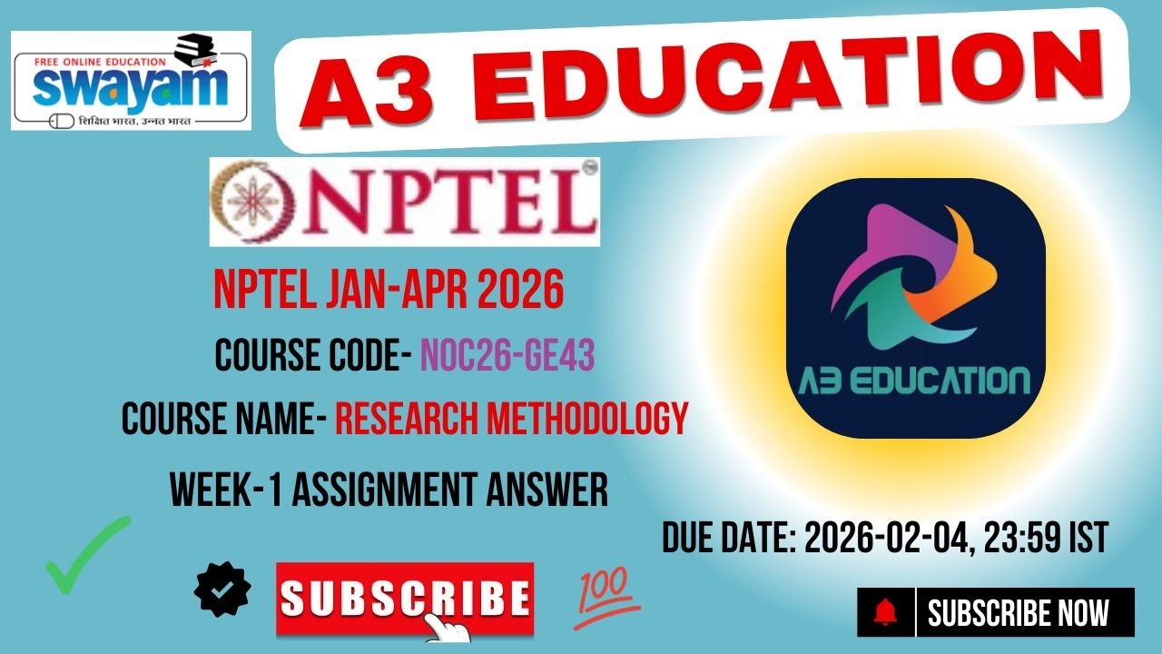NPTEL Research Methodology Week 1 Assignment Answers | noc26-ge43 - YouTube