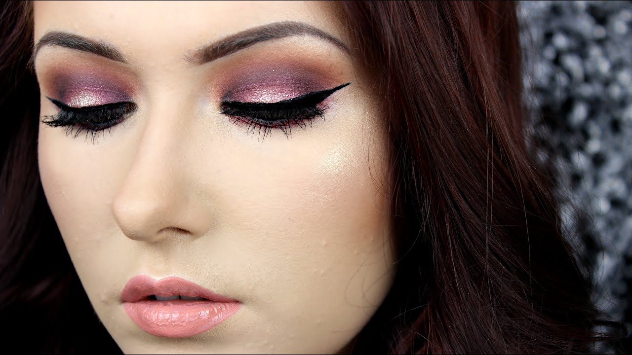 Cranberry & Gold Glitter Spotlight/Halo Eye Makeup Tutorial