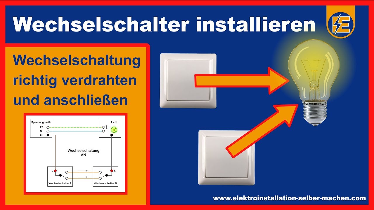 Schalter mit Stromschalter u. Einschalteinrichtung für Wechselschalter