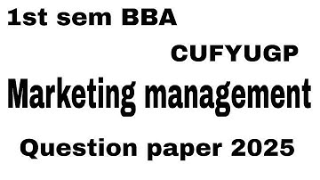 | 1st sem BBA Calicut University FYUGP marketing management question paper 2025|