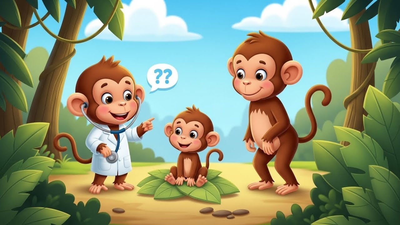 Five Little Monkeys Jumping on the Trampoline Song for Kids | Monkey Song, Popular Nursery Rhyme