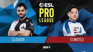 CS:GO - eUnited vs. Cloud9 [Dust2] Map 3 - Group B - ESL Pro League Season 9 Americas
