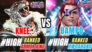 T8 🔥 KNEE (#High Ranked Armor King) vs BAMPO (Hwoarang) 🔥 Tekken 8 High Level Gameplay