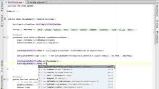how to display AutoCompleteTextView in android