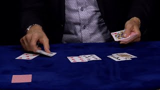 ⁣Blind magician Richard Turner on manipulating cards