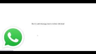 How to add whatsapp chat to website with html
