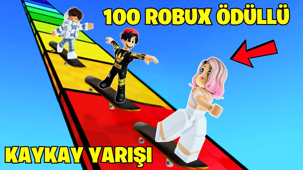 KAZANAN 100 ROBUX ALIR😊AYŞEM ECE ARI💥ARIGİLLER🐝ROBLOX SKATEBOARD OBBY