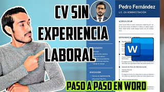 COMO CREAR UN CV SIN EXPERIENCIA LABORAL EN WORD ( PASO A PASO) 2024