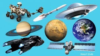 Learn Names and Sounds of  SPACE Transport | Learn Transport in English